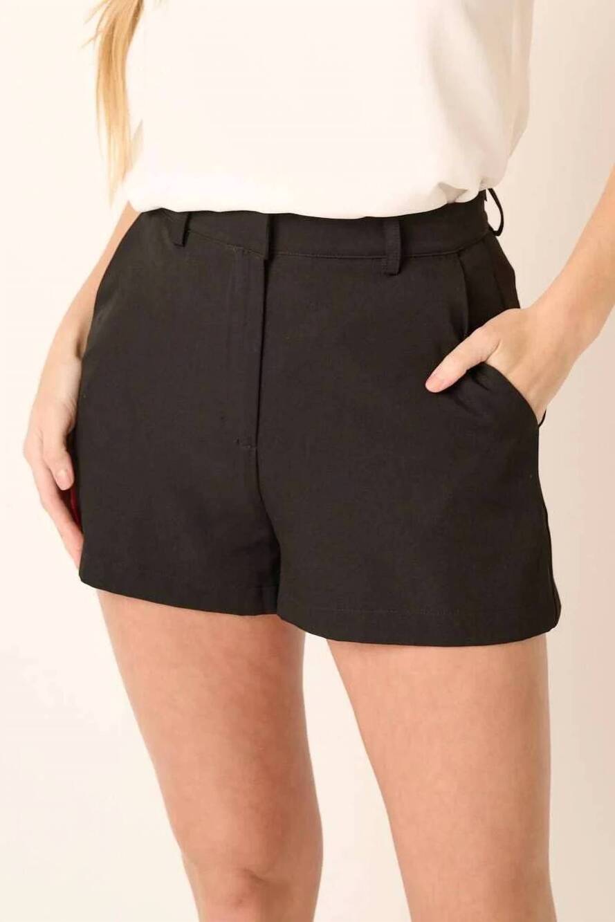 NEW MITTOSHOP corrie woven tailored shorts in black